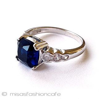 （画像用） サファイア＆トパーズ指輪 スターリング925　リング