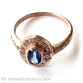 （画像用） アンティークリング　指輪 サファイア＆ダイヤモンド