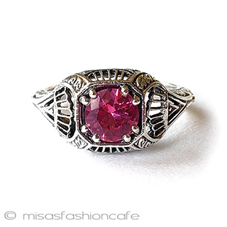 （画像用） アンティークジュエリー サファイア銀製　リング