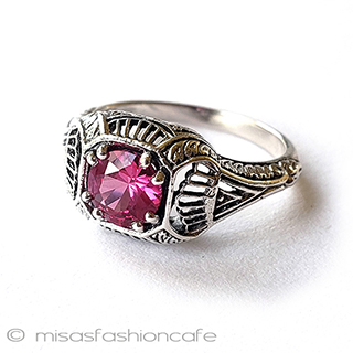 （画像用） アンティークジュエリー サファイア銀製　リング