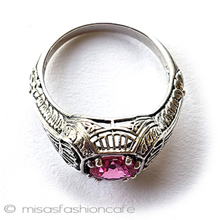 （画像用） アンティークジュエリー サファイア銀製　リング