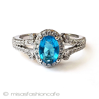 （画像用） アクアマリン　指輪 スターリング銀製リング