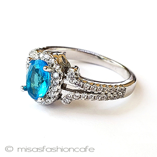 （画像用） アクアマリン　指輪 スターリング銀製リング