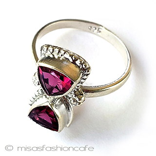 （画像用） アンティークリング 天然石トルマリン　花