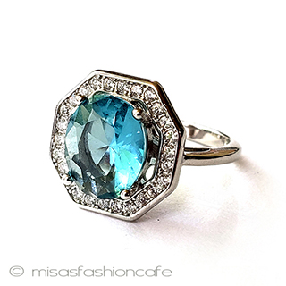 （画像用） アクアマリン　銀製指輪 スターリング925リング