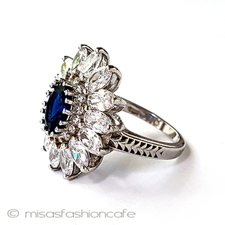 （画像用） サファイアフラワー　指輪 スターリング925 リング