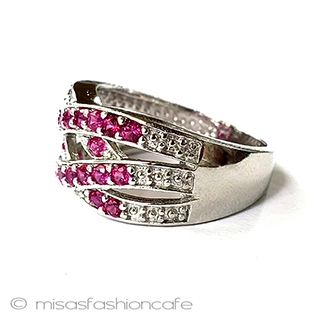 （画像用） ルビーツイスト　指輪 スターリング925リング