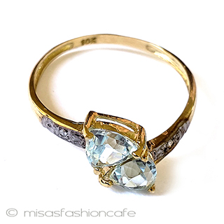 （画像用） 10金10Kイエローゴールド トパーズ＆ダイヤモンド指輪