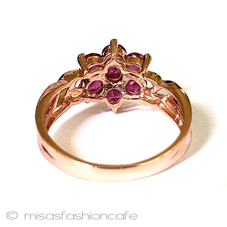 （画像用） アンティークリング指輪 お花ルビー14kGold925