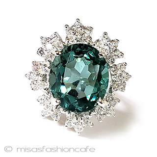 （画像用） アクアマリンの花リング スターリング925指輪