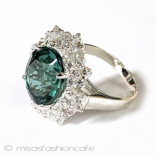 （画像用） アクアマリンの花リング スターリング925指輪