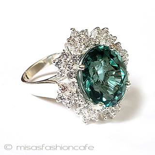 （画像用） アクアマリンの花リング スターリング925指輪