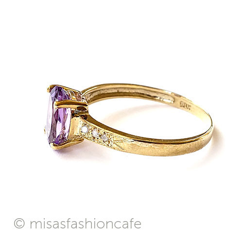 （画像用） 10金ゴールドリング 指輪 アメジスト＆ダイヤモンド
