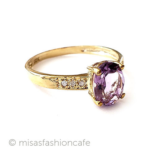 （画像用） 10金ゴールドリング 指輪 アメジスト＆ダイヤモンド