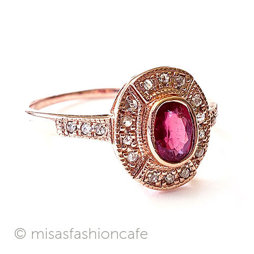 （画像用） アンティークリング指輪 ルビー＆ダイヤモンド