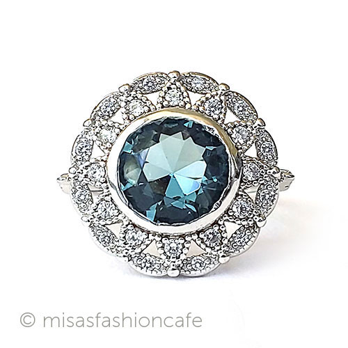 （画像用） トパーズ・フローラル スターリング刻印リング