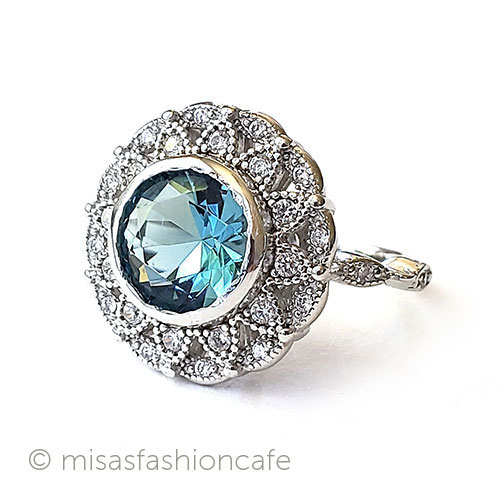 （画像用） トパーズ・フローラル スターリング刻印リング