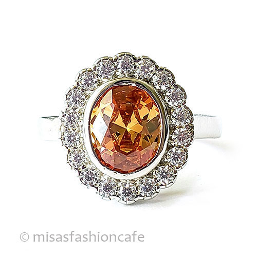 （画像用） サファイア＆トパーズ指輪 スターリング925刻印リング