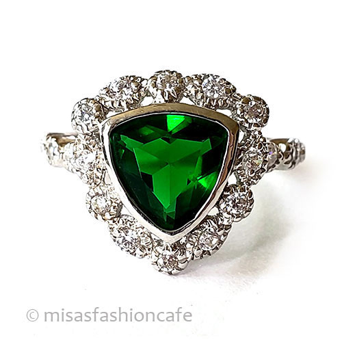 （画像用） エメラルド＆トパーズ指輪 スターリング925リング