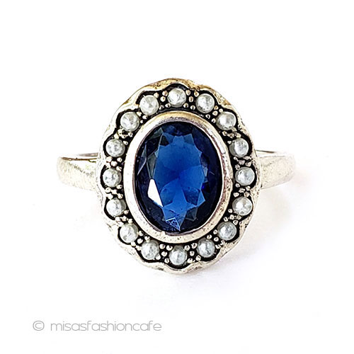 （画像用） サファイア・パール　指輪 スターリングシルバー925