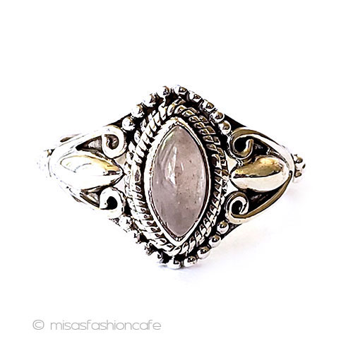 （画像用） 天然石ローズクオーツ指輪 スターリングシルバー925