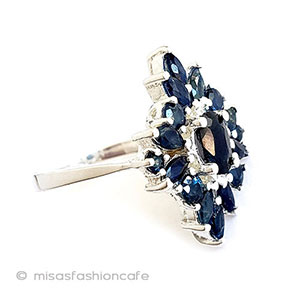 （画像用） 天然石ブルーサファイア スターリングシルバー指輪