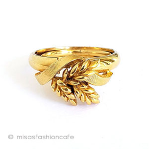 （画像用） Trifariトリファリ　小麦 アンティークリング指輪