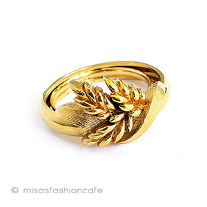 （画像用） Trifariトリファリ　小麦 アンティークリング指輪