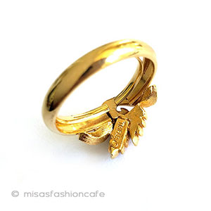 （画像用） Trifariトリファリ　小麦 アンティークリング指輪