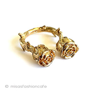 （画像用） 2輪ローズのお花リング ヴィンテージ美女と野獣