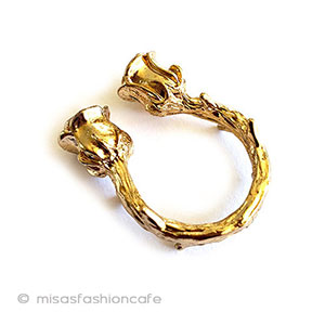 （画像用） 2輪ローズのお花リング ヴィンテージ美女と野獣