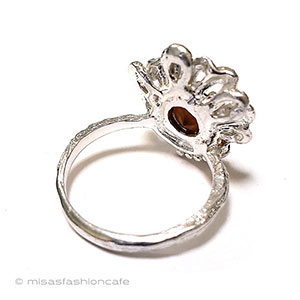 （画像用） 天然石オパール花リング スターリング銀製指輪