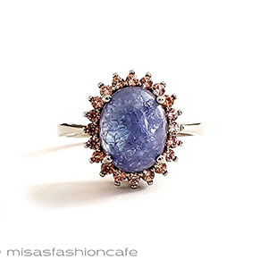 （画像用） 天然石タンザナイトのリング スターリングシルバー指輪