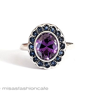 （画像用） サファイア&アメジスト スターリング銀指輪