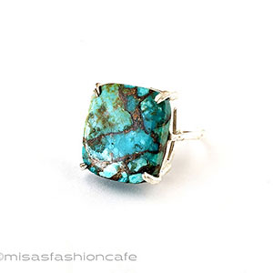 （画像用） ターコイズ天然石リング スターリングシルバー指輪