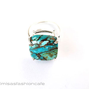 （画像用） ターコイズ天然石リング スターリングシルバー指輪