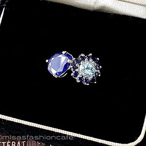 （画像用） 天然石サファイア花リング スターリングシルバー指輪