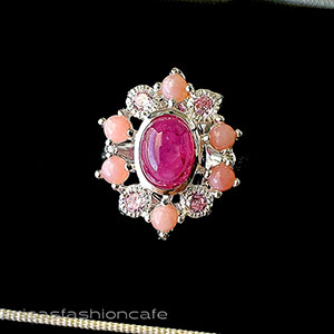 （画像用） 天然石ルビー・オパール スターリングシルバー指輪