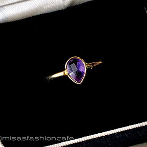 （画像用） アンティークジュエリー 天然石アメジスト　指輪