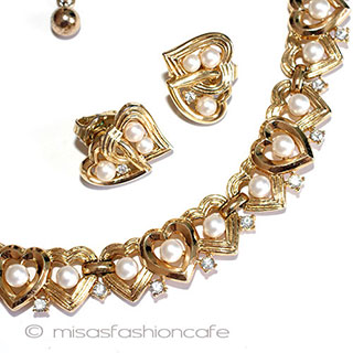 （画像用） Trifari　 トリファリ パールオープンハート