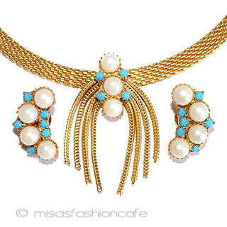 （画像用） パール＆ターコイズ メタルフリンジ　セット