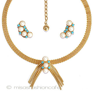 （画像用） パール＆ターコイズ メタルフリンジ　セット