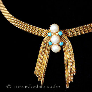 （画像用） パール＆ターコイズ メタルフリンジ　セット