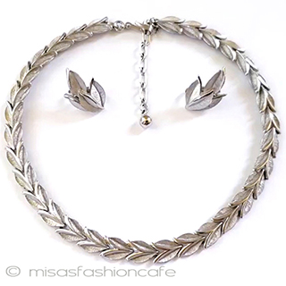 （画像用） ヴィンテージジュエリー トリファリ　銀葉セット