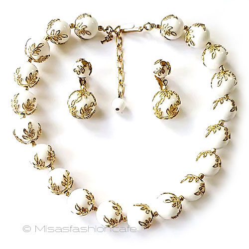 （画像用） Trifari　 トリファリ 透かし金葉　セット