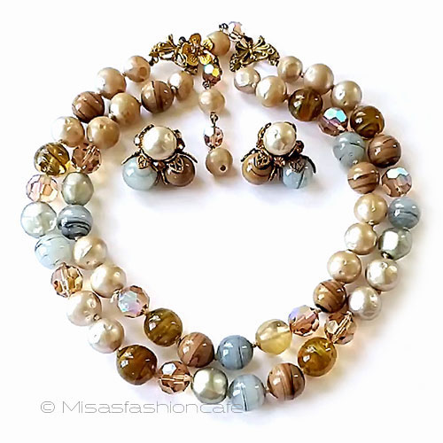 （画像用） DeMario　希少セット 蝶花　ガラス・パール