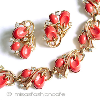 （画像用） Trifari　 トリファリ コーラルベリーSET