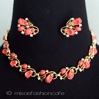 （画像用） Trifari　 トリファリ コーラルベリーSET