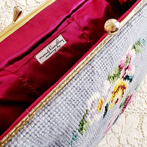 （画像用） ヴィンテージバッグ（大） プチポアンお花刺繍