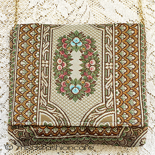 （画像用） アンティーク　バッグ　 伊製パンジー・スミレの花